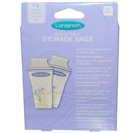 Amning, Bröstmjölklagring, Moderskap, Mammor: Lansinoh, Breastmilk Storage Bags, 25 Pre-Sterilized Bags