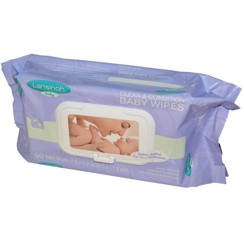 Lansinoh, Clean & Condition Baby Wipes, 80 Wipes, 7.9 x 6.9 in (20 x 17.5 cm) Review