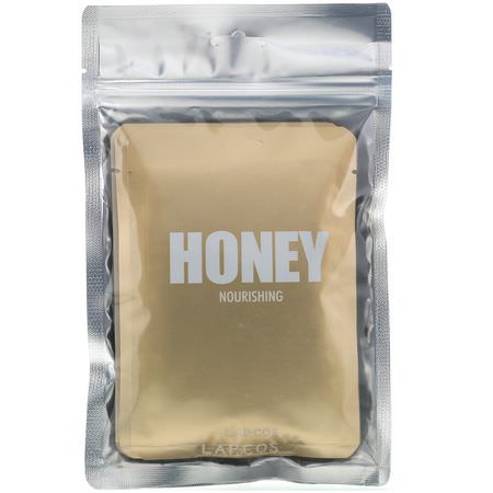 Bladmasker, Ansiktsmasker, Hudvård: Lapcos, Daily Skin Mask Honey, Nourishing, 5 Sheets, 0.91 fl oz (27 ml) Each