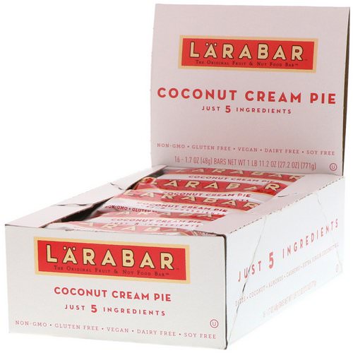 Larabar, Coconut Cream Pie, 16 Bars, 1.7 oz (48 g) Each Review