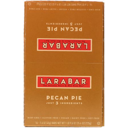 Energibarer, Sportbarer, Brownies, Kakor: Larabar, Pecan Pie, 16 Bars, 1.6 oz (45 g) Each