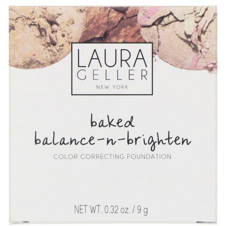 Foundation, Face, Makeup: Laura Geller, Baked Balance-N-Brighten, Color Correcting Foundation, Fair, 0.32 oz (9 g)