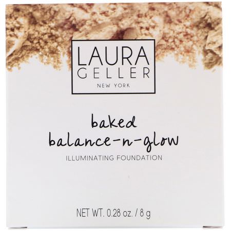 Foundation, Face, Makeup: Laura Geller, Baked Balance-N-Glow, Illuminating Foundation, Medium, 0.28 oz (8 g)