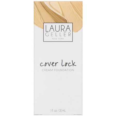 Foundation, Face, Makeup: Laura Geller, Cover Lock, Cream Foundation, Porcelain, 1 fl oz (30 ml)