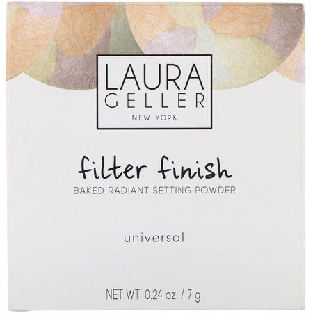 Ställa In Spray, Pulver, Ansikte, Smink: Laura Geller, Filter Finish, Baked Radiant Setting Powder, Universal, 0.24 oz (7 g)