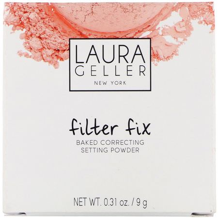 Ställa In Spray, Pulver, Ansikte, Smink: Laura Geller, Filter Fix, Baked Correcting Setting Powder, Universal Apricot, 0.31 oz (9 g)