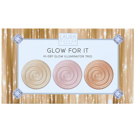Makeupgåvor, Överstrykningspenna, Ansikte, Makeup: Laura Geller, Glow For It, Hi-Def Glow Illuminator Trio, 0.04 oz (1.2 g) Each