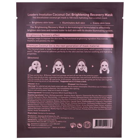 Ljusare Masker, K-Beauty Ansiktsmasker, Skal, Ansiktsmasker: Leaders, Coconut Gel Brightening Recovery Mask, 1 Mask, 30 ml