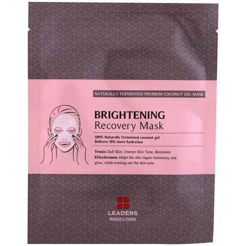 Leaders, Coconut Gel Brightening Recovery Mask, 1 Mask, 30 ml Review