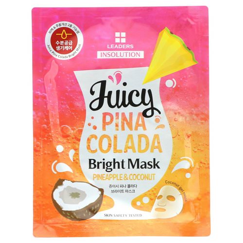 Leaders, Insolution, Juicy Pina Colada Bright Mask, Pineapple & Coconut, 1.01 fl oz (30 ml) Review