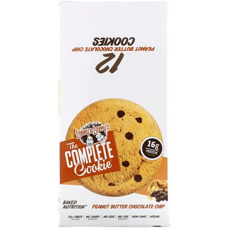 Kakor, Mellanmål: Lenny & Larry's, The Complete Cookie, Peanut Butter Chocolate Chip, 12 Cookies, 4 oz (113 g) Each