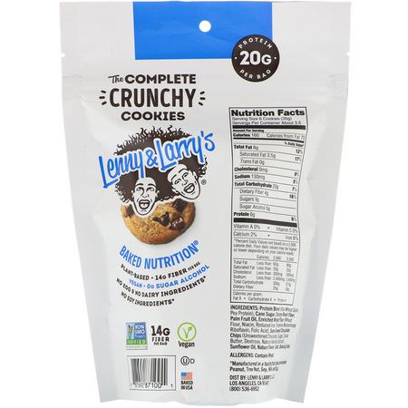 Proteinkakor, Protein Snacks, Brownies, Cookies: Lenny & Larry's, The Complete Crunchy Cookies, Chocolate Chip, 4.25 oz (120 g)