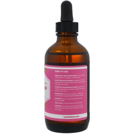 Fläck, Akne, Serum, Behandlingar: Leven Rose, 100% Pure & Organic Rosehip Oil, 4 fl oz (118 ml)