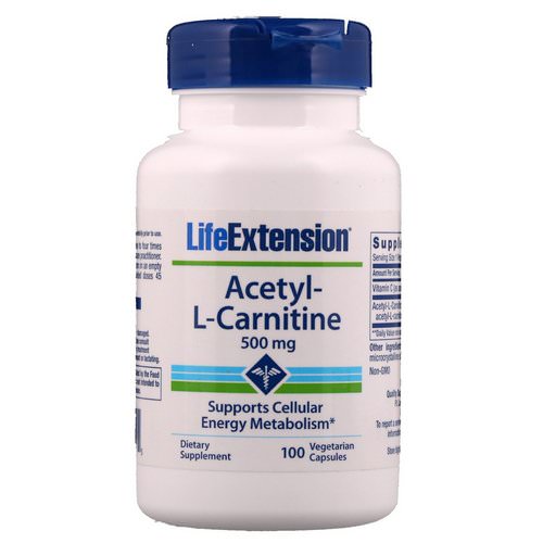 Life Extension, Acetyl-L-Carnitine, 500 mg, 100 Vegetarian Capsules Review