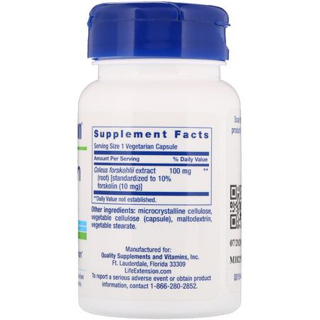 Forskolin Forskohlii, Vikt, Kost, Kosttillskott: Life Extension, Forskolin, 10 mg, 60 Vegetarian Capsules