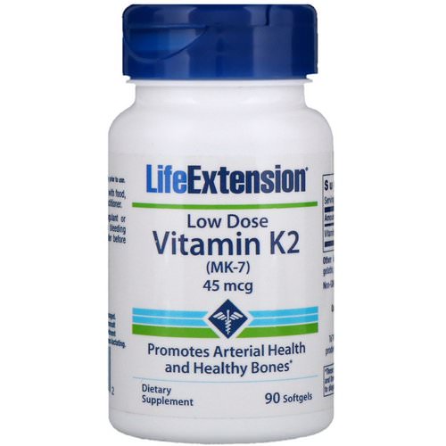 Life Extension, Low Dose Vitamin K2 (MK-7), 45 mcg, 90 Softgels Review