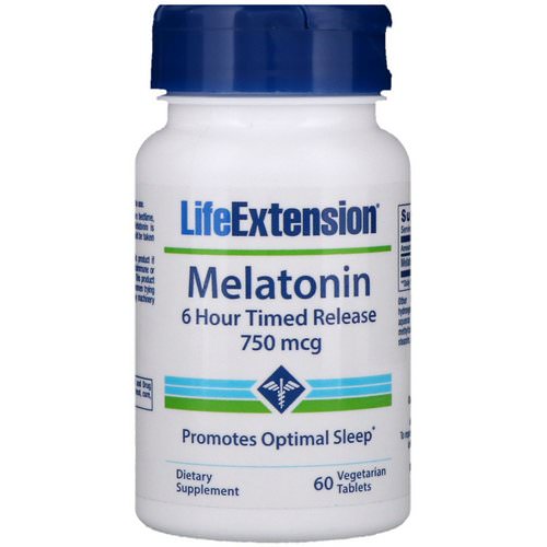Life Extension, Melatonin, 6 Hour Timed Release, 750 mcg, 60 Vegetarian Tablets Review