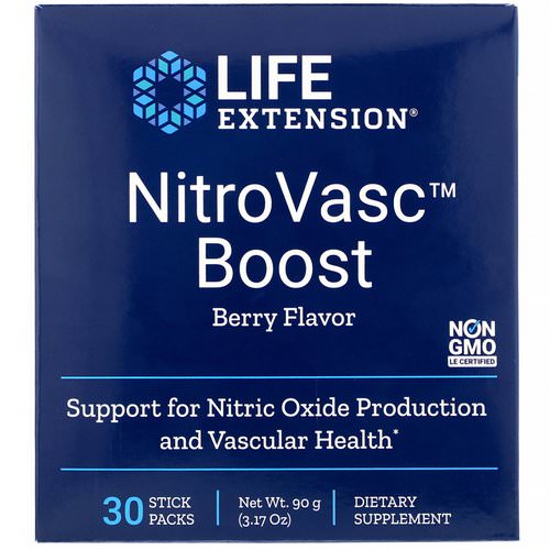 Life Extension, NitroVasc Boost, Berry Flavor, 30 Stick Packs Review