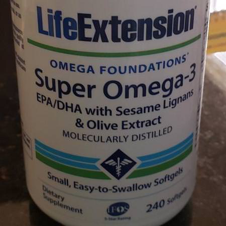 Life Extension Omega-3 Fiskolja, Omegas Epa Dha, Fiskolja, Kosttillskott