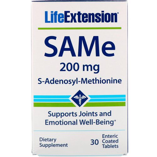 Life Extension, SAMe, S-Adenosyl-Methionine, 200 mg, 30 Enteric Coated Tablets Review