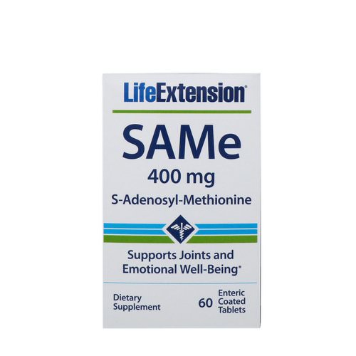 Life Extension, SAMe, S-Adenosyl-Methionine, 400 mg, 60 Enteric Coated Tablets Review