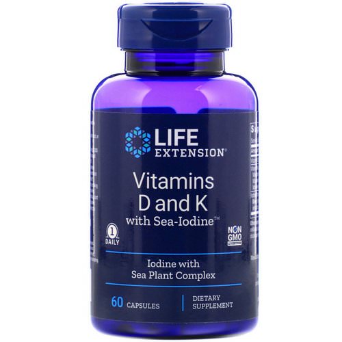 Life Extension, Vitamins D and K with Sea-Iodine, 60 Capsules Review