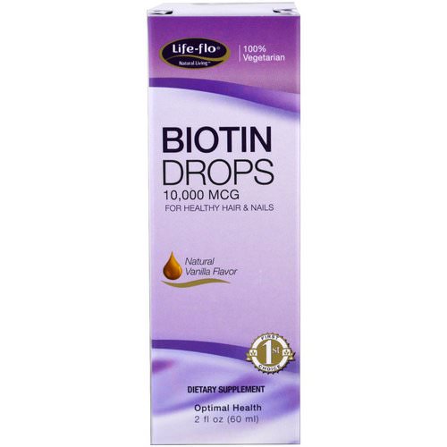 Life-flo, Biotin Drops, For Healthy Hair & Nails, Natural Vanilla Flavor, 10,000 mcg, 2 fl oz (60 ml) Review
