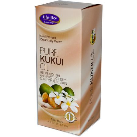 Massageolja, Massageoljor, Kropp, Bad: Life-flo, Pure Kukui Oil, Skin Care, 4 fl oz (118.3 ml)