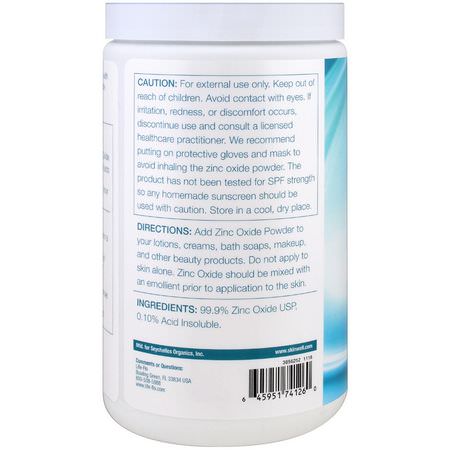 Hudbehandling, Bad: Life-flo, Zinc Oxide Powder, Premium Non-Nano & Uncoated, 16 oz (454 g)