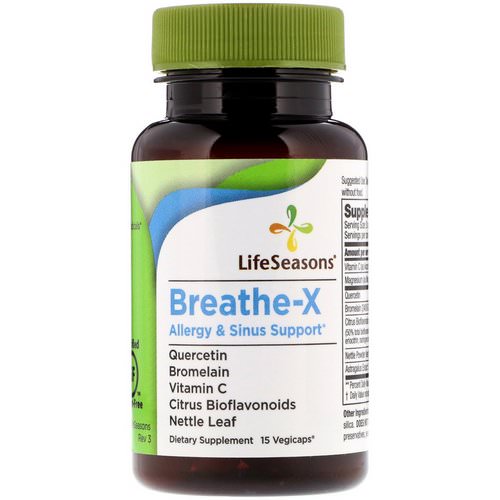 LifeSeasons, Breathe-X, Allergy & Sinus Support, 15 Vegetarian Capsules Review