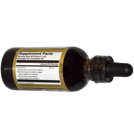 Örter, Homeopati, Örter: LifeTime Vitamins, Oregano Oil & Olive Leaf, 2 fl oz (59 ml)