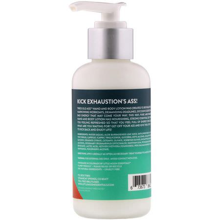 Handkrämkräm, Handskötsel, Lotion, Bad: Little Moon Essentials, Tired Old Ass, Overcome Exhaustion Hand and Body Lotion, 4 oz (113 g)