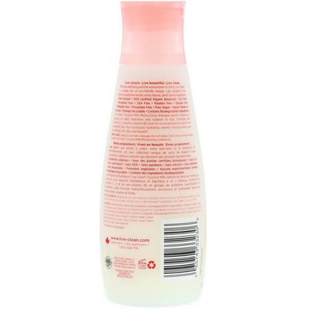 Schampo, Hårvård, Bad: Live Clean, Moisturizing Shampoo, Coconut Milk, 12 fl oz (350 ml)