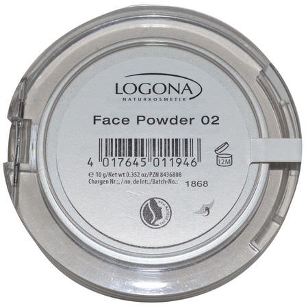 Pressat Pulver, Ansikte, Smink, Skönhet: Logona Naturkosmetik, Face Powder, Medium Beige 02, 0.352 oz (10 g)