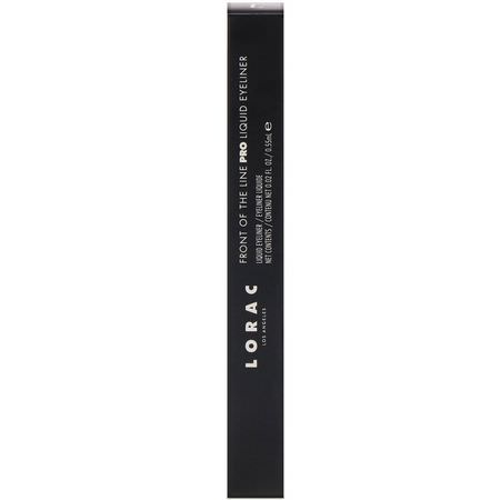 Eyeliner, Eyes, Makeup: Lorac, Front of the Line, Pro Liquid Eyeliner, Black, 0.02 fl oz (0.55 ml)