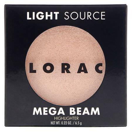 Markör, Ansikte, Smink: Lorac, Light Source, Mega Beam Highlighter, Gilded Lily, 0.22 oz (6.5 g)