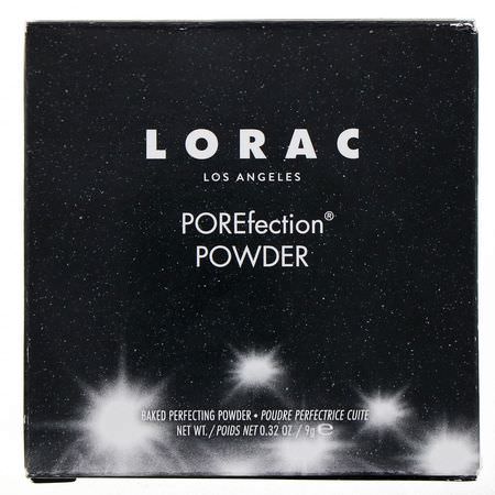 Ställa In Spray, Pulver, Ansikte, Smink: Lorac, POREfection Baked Perfecting Powder, PF2 Light, 0.32 oz (9 g)