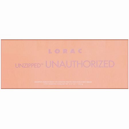 Makeupgåvor, Ögonskugga, Ögon, Smink: Lorac, Unzipped Unauthorized Eye Shadow Palette with Dual-Ended Brush, 0.37 oz (10.5 g)
