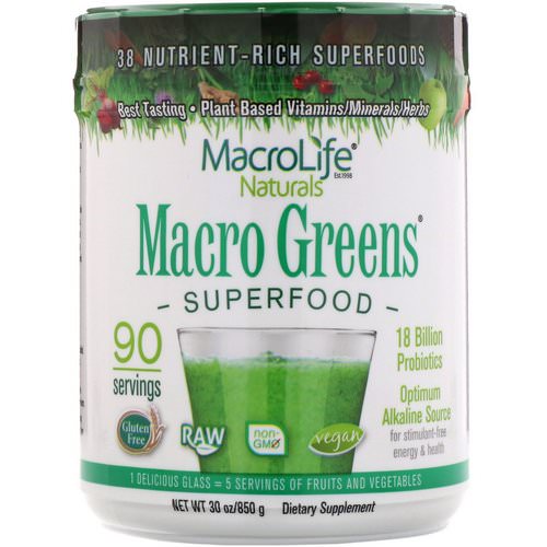Macrolife Naturals, Macro Greens, Superfood, 30 oz (850 g) Review