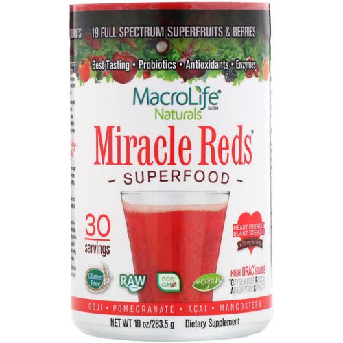 Macrolife Naturals, Miracle Reds, Superfood, Goji-Pomegranate-Acai-Mangosteen, 10 oz (283.5 g) Review