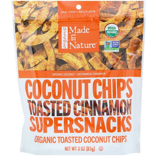 Made in Nature, Organic Coconut Chips, Toasted Cinnamon Supersnacks, 3 oz (85 g) Review