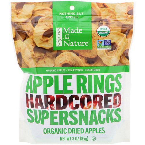 Made in Nature, Organic Dried Apple Rings, Hardcored Supersnacks, 3 oz (85 g) Review