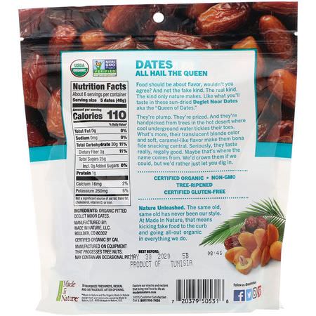 Vegetabiliska Mellanmål, Datum, Superfood: Made in Nature, Organic Dried Deglet Noor Dates, Ooh-La-Luscious Supernacks, 8 oz (227 g)