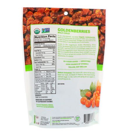 Grönsaksnacks, Gyllene Bär, Superfood: Made in Nature, Organic Dried Goldenberries, Tart and Tangy Supersnacks, 6 oz (170 g)