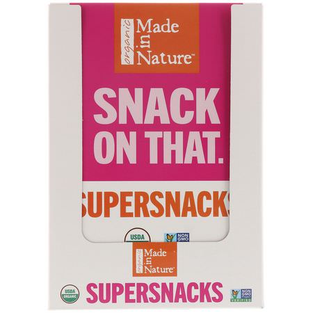 Vegetabiliska Mellanmål, Mango, Supermat: Made in Nature, Organic Dried Mangoes, Sweet & Tangy Supersnacks, 10 Pack, 1 oz (28 g) Each