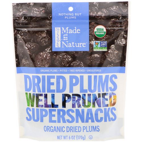 Made in Nature, Organic Dried Plums, Well Pruned Supersnacks, 6 oz (170 g) Review