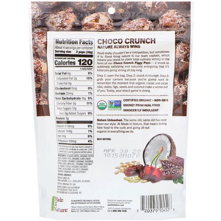Fikon, Grönsaker, Grönsaksnacks, Frukt: Made in Nature, Organic Figgy Pops, Choco Crunch Supersnacks, 4.2 oz (119 g)