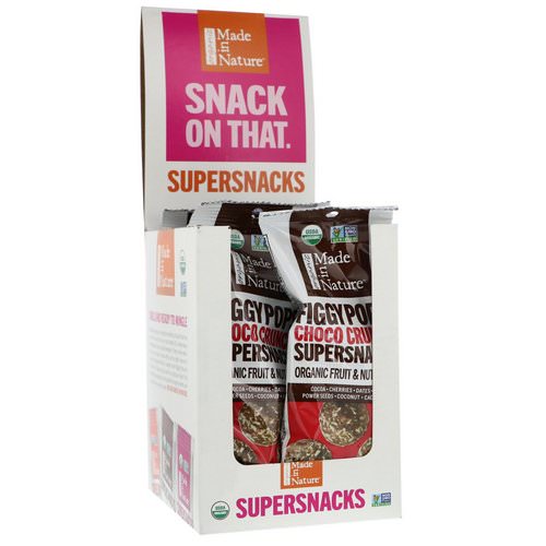 Made in Nature, Organic Figgy Pops, Choco Crunch Supersnacks, 10 Pack, 1.6 oz (45 g) Each Review