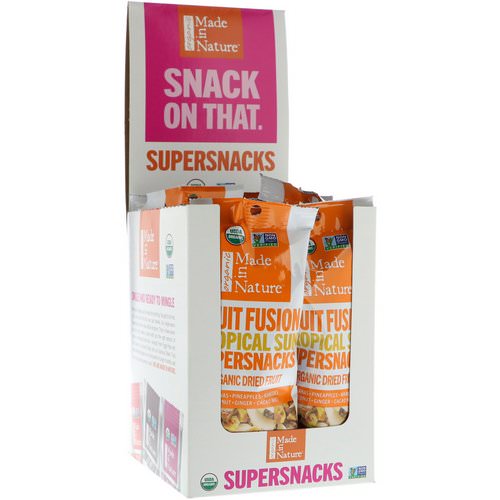 Made in Nature, Organic Fruit Fusion, Tropical Sun Supersnacks, 10 Pack, 1 oz (28 g) Each Review