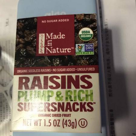 Made in Nature Raisins Fruit Vegetable Snacks - Vegetabiliska Mellanmål, Russin, Superfood